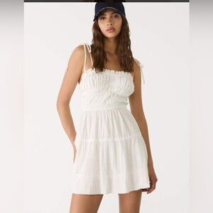 All in Favor White Baby Doll Dress